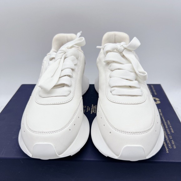 Alexander McQueen Sprint Runner Lace Up Platform Sneakers White Womens EU 36.5 - Picture 4 of 14